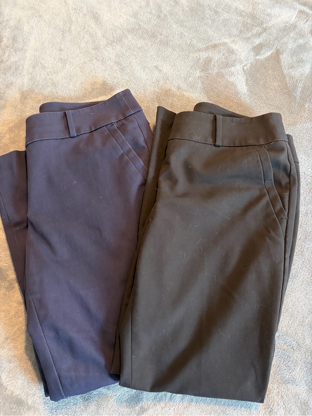 Ann Taylor LOFT lot of two size 8 Julie skinny Dress Pants navy & black work
